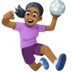 🤾🏾‍♀️ woman playing handball: medium-dark skin tone display on Facebook